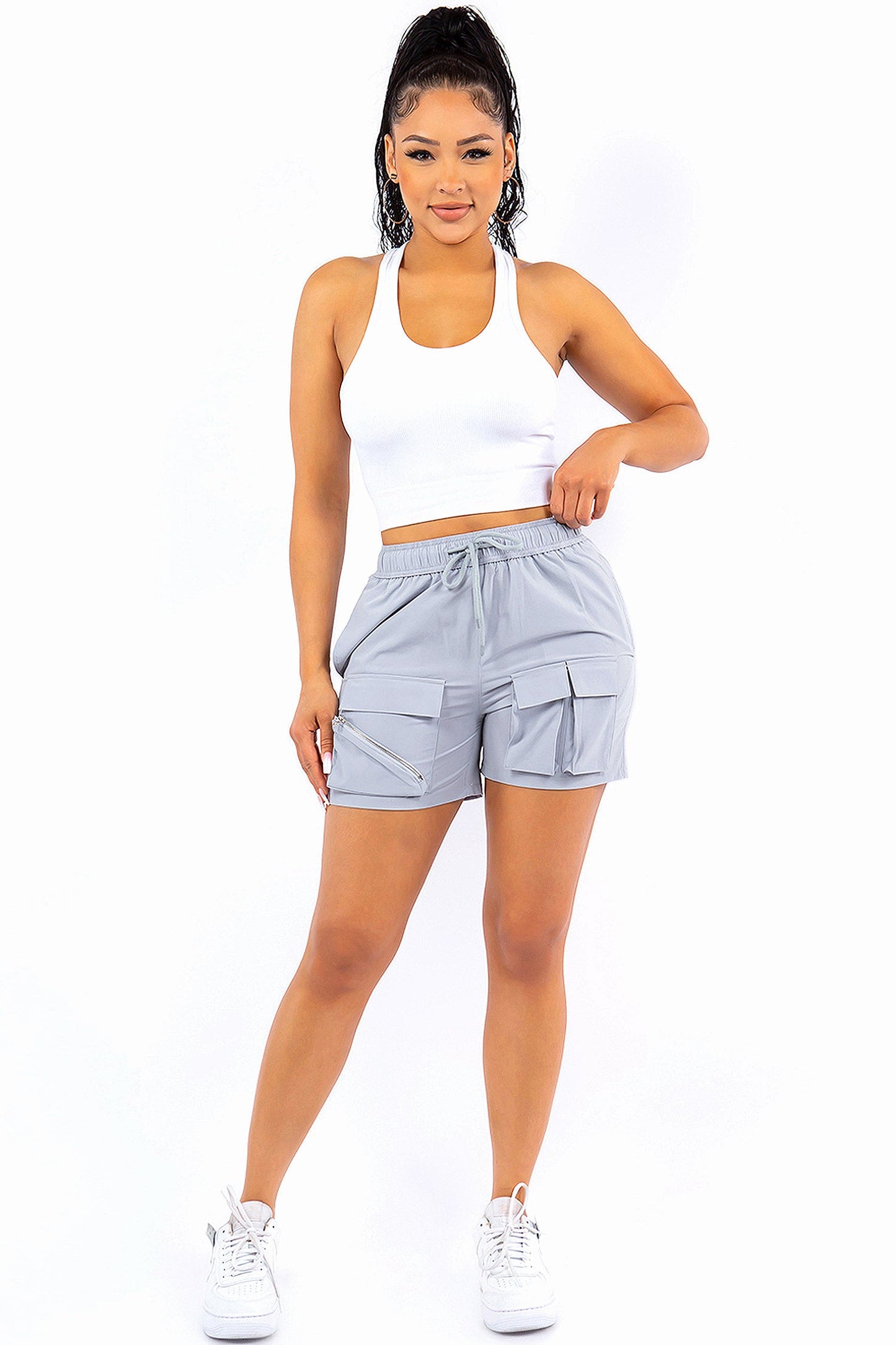 Women's Essential Light Weight Cargo Nylon Shorts