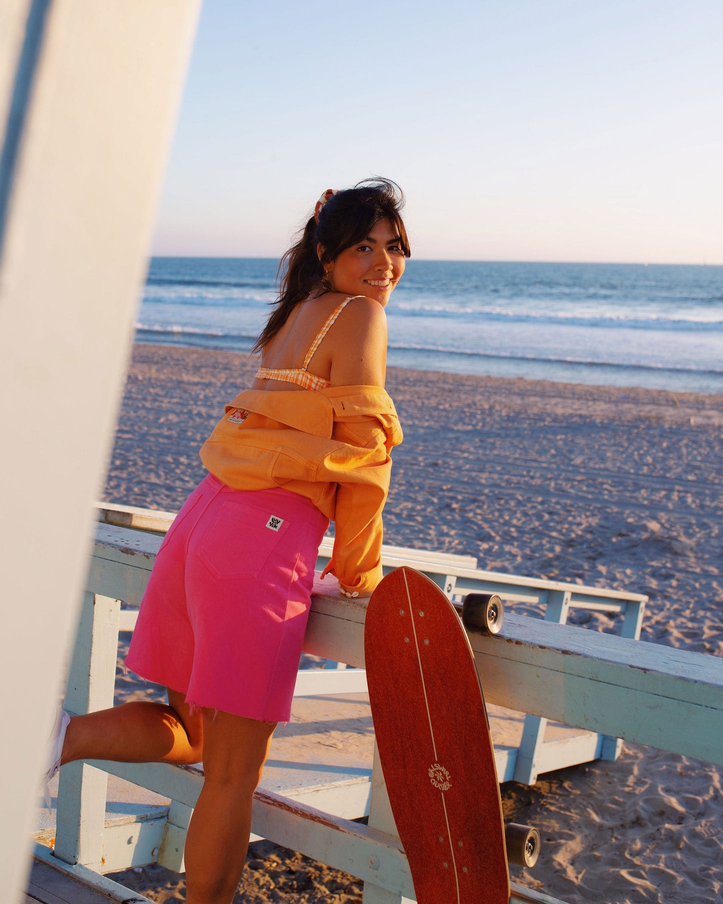 Parker - Denim Shorts in Pink Wash