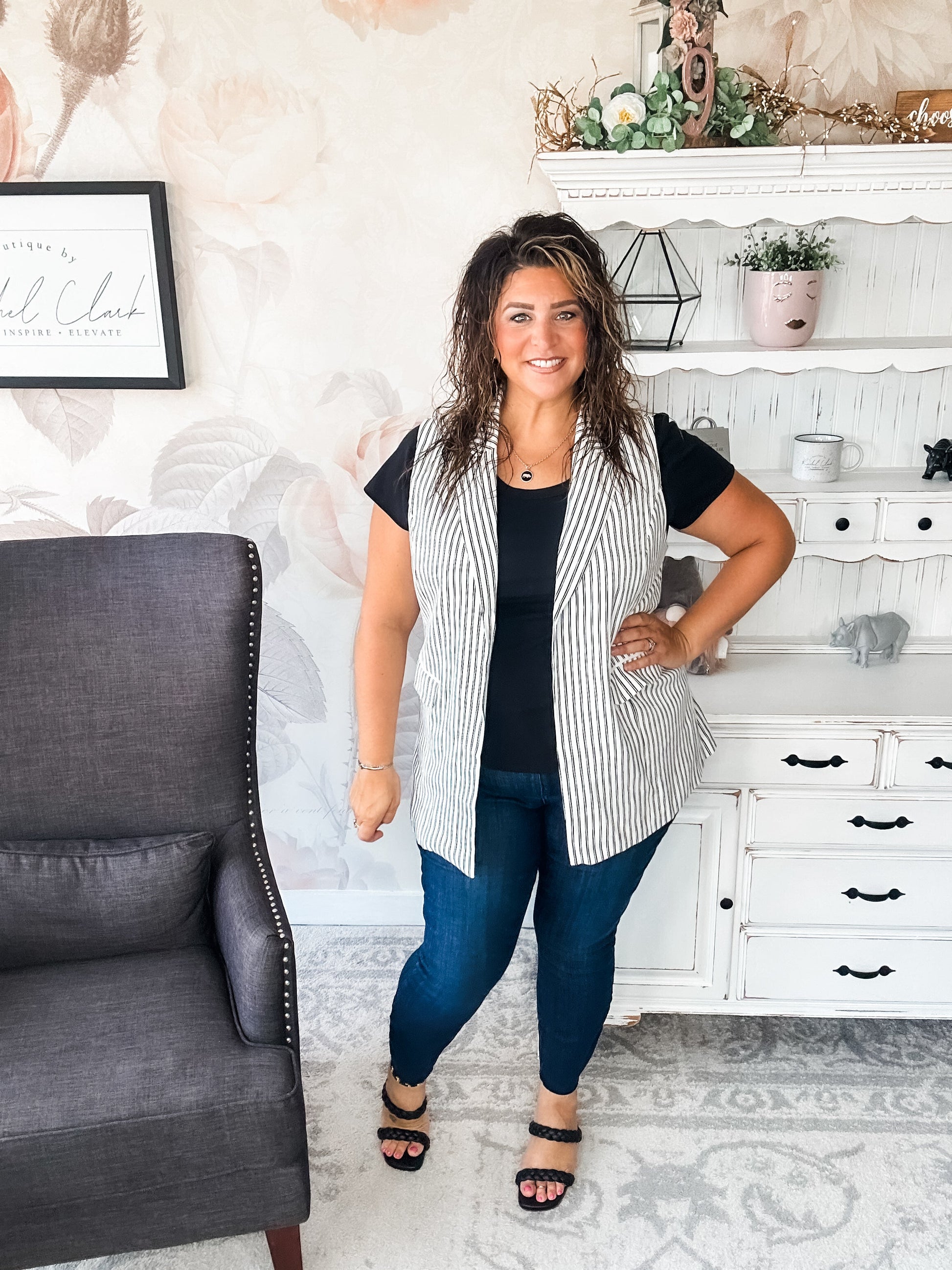 Let's Run Away Striped Vest