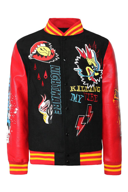 Patched Varsity Molton Jacket