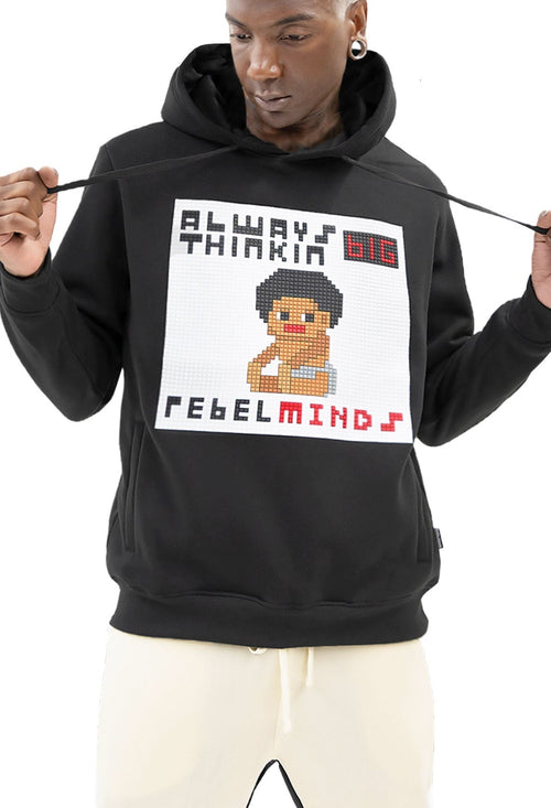 Men's Thinking Big 3D Lego Print Hoodie