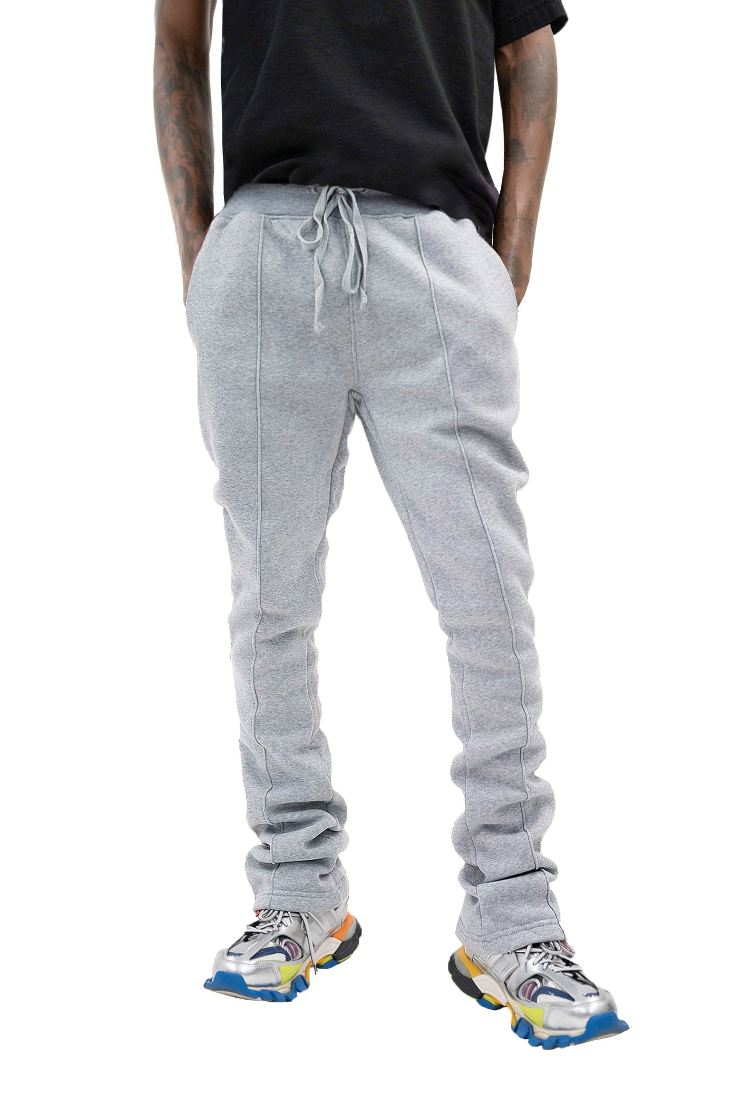 Men's Side Stripe Fleece Stacked Sweat Pants