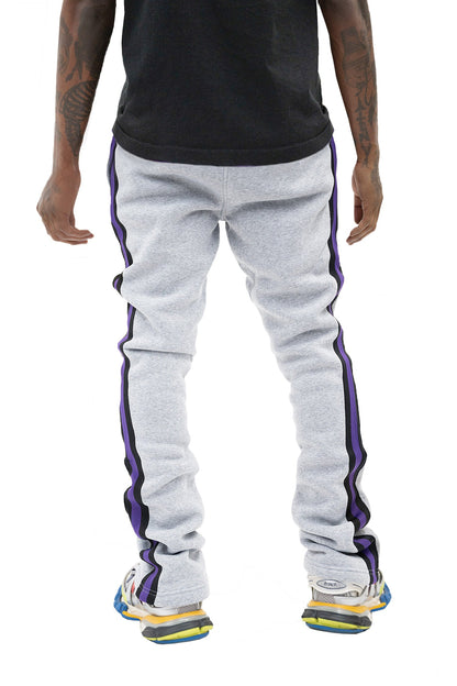 Men's Side Stripe Fleece Stacked Sweat Pants