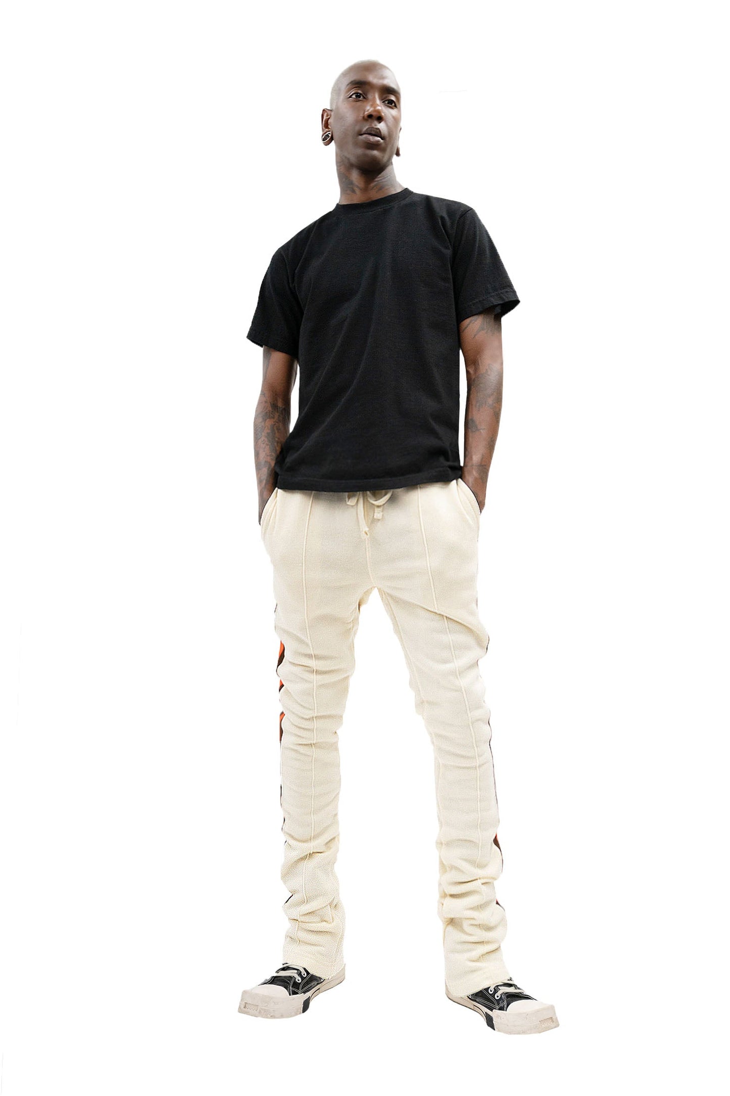 Men's Side Stripe Fleece Stacked Sweat Pants