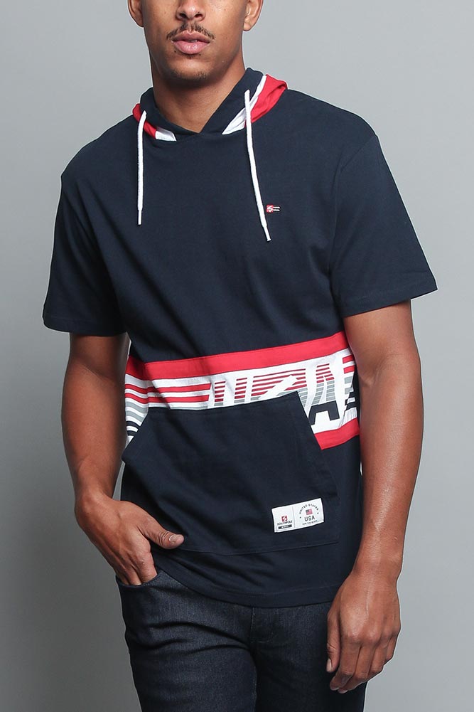 Tri Colored Hooded T-Shirt