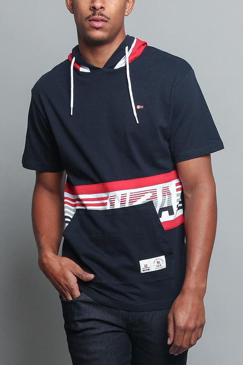 Tri Colored Hooded T-Shirt