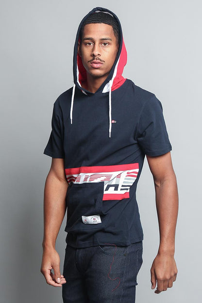 Tri Colored Hooded T-Shirt
