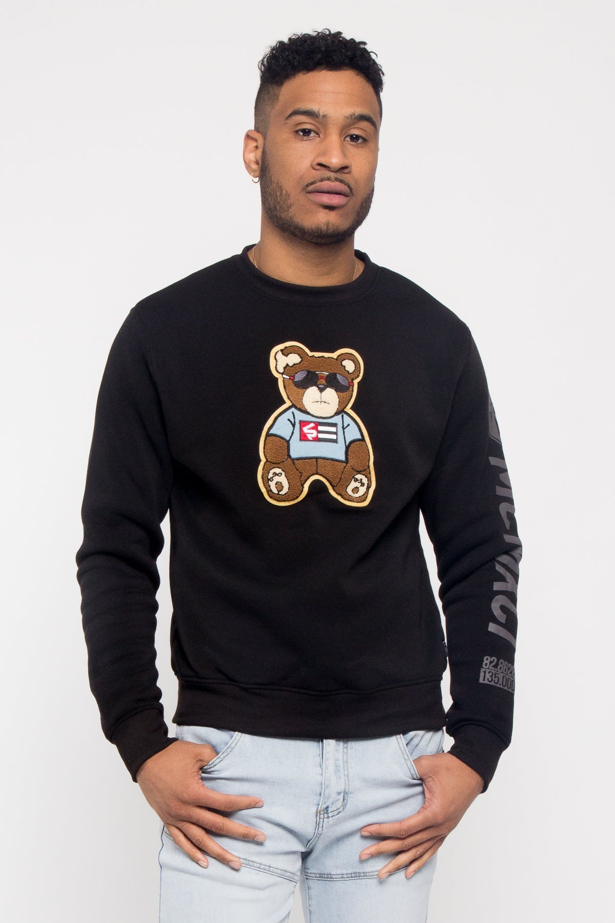 Chenille Bear Patch Fleece Crewneck
