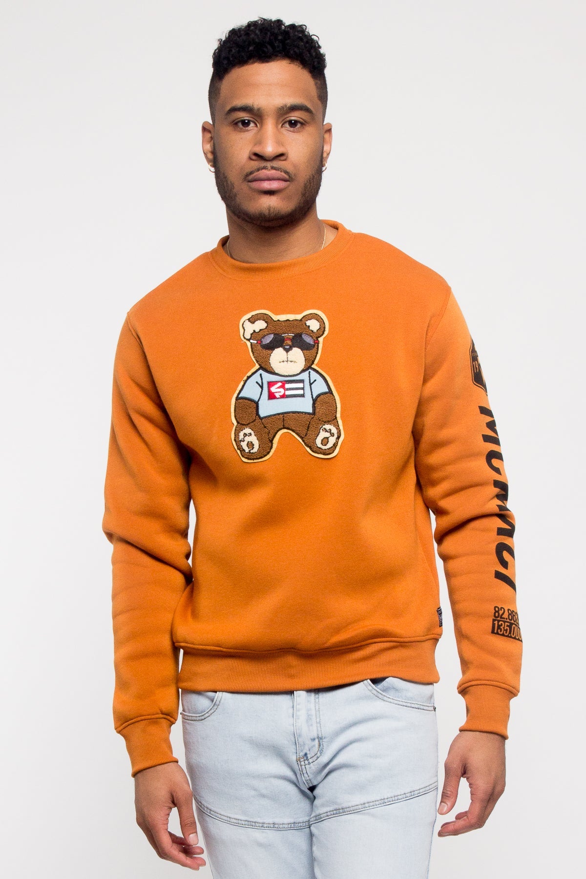 Chenille Bear Patch Fleece Crewneck