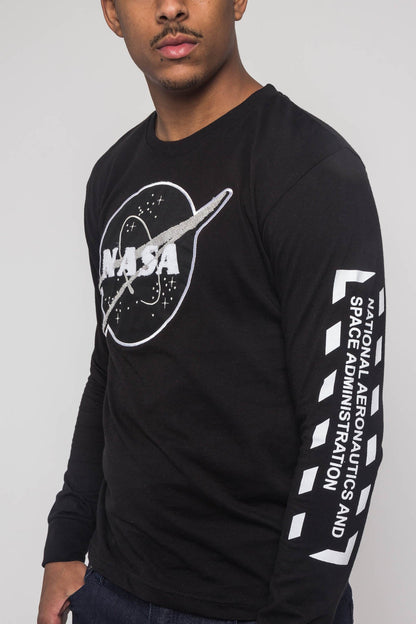 NASA Chenille Patch Long Sleeve T-Shirt