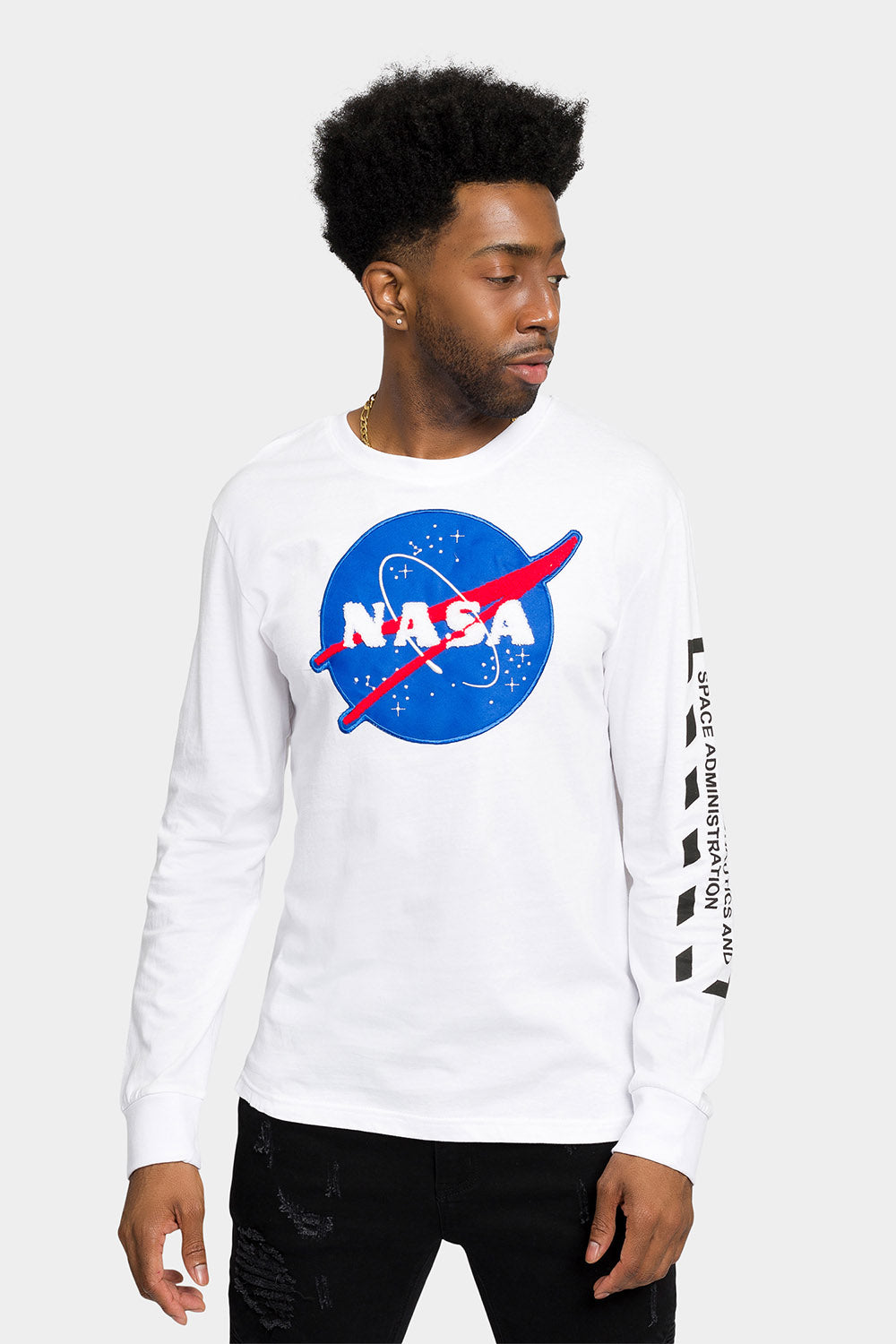 NASA Chenille Patch Long Sleeve T-Shirt