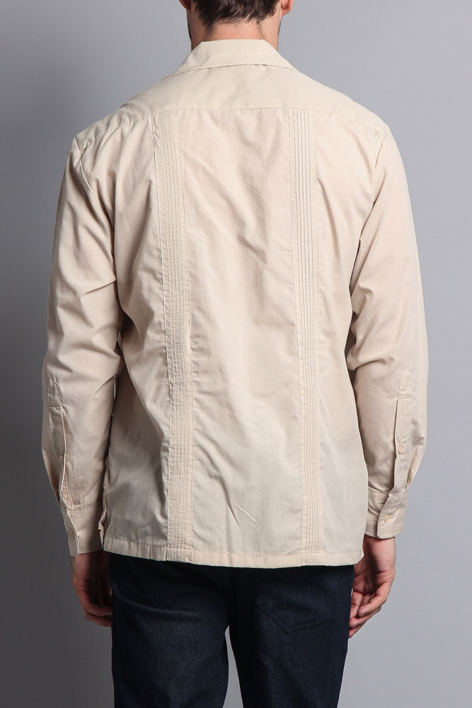 Men's Long Sleeve Cuban Style Guayabera Shirt