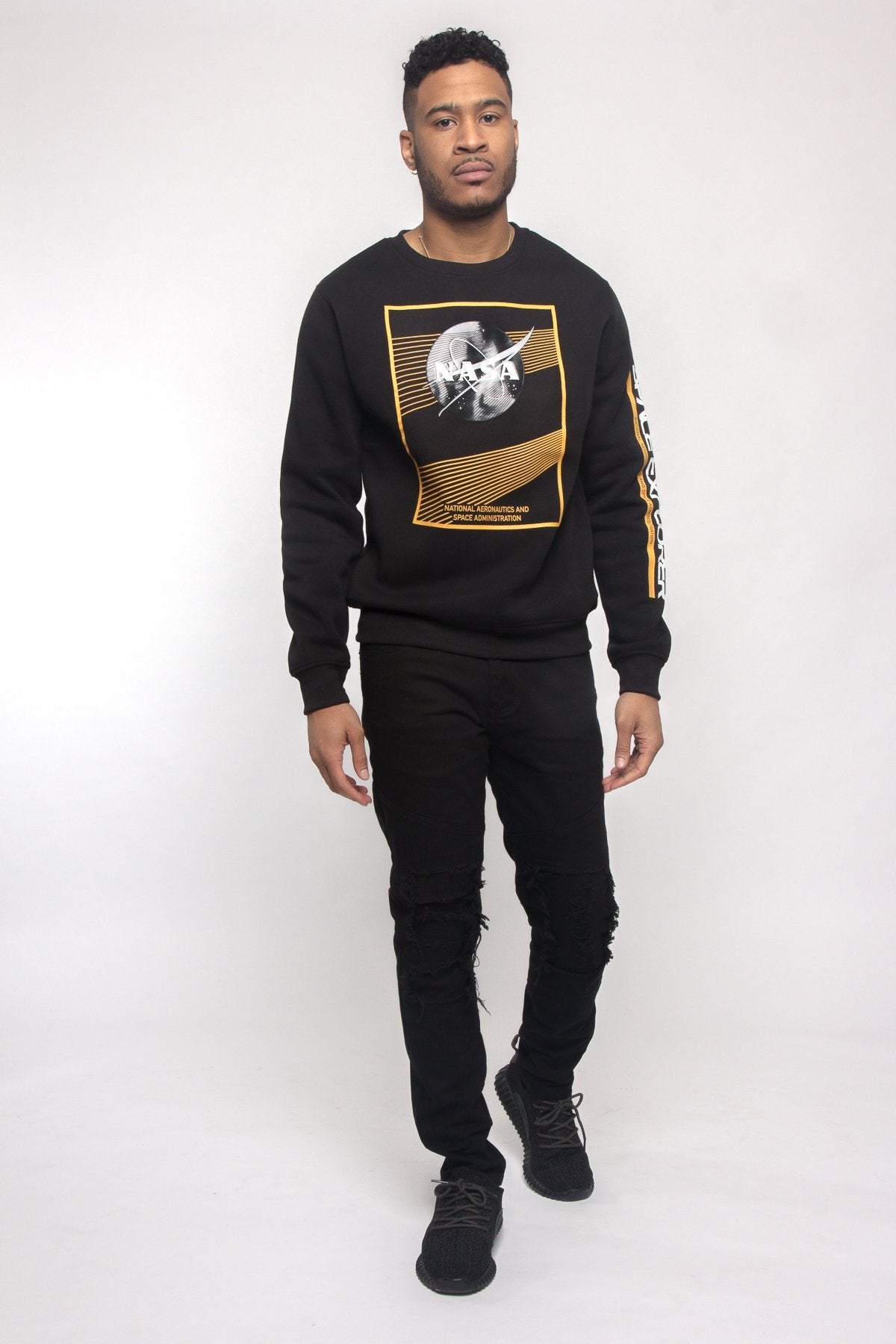 Nasa Texture Welding Fleece Crewneck
