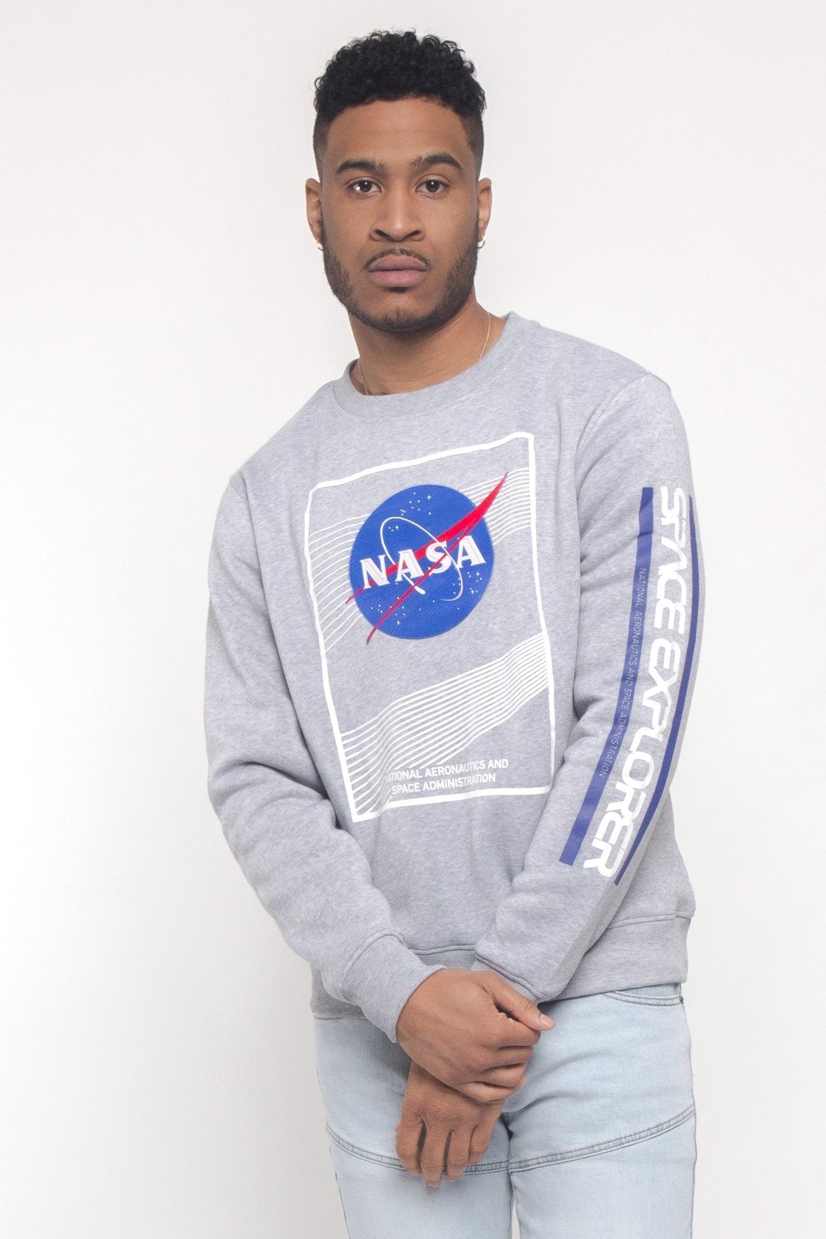 Nasa Texture Welding Fleece Crewneck