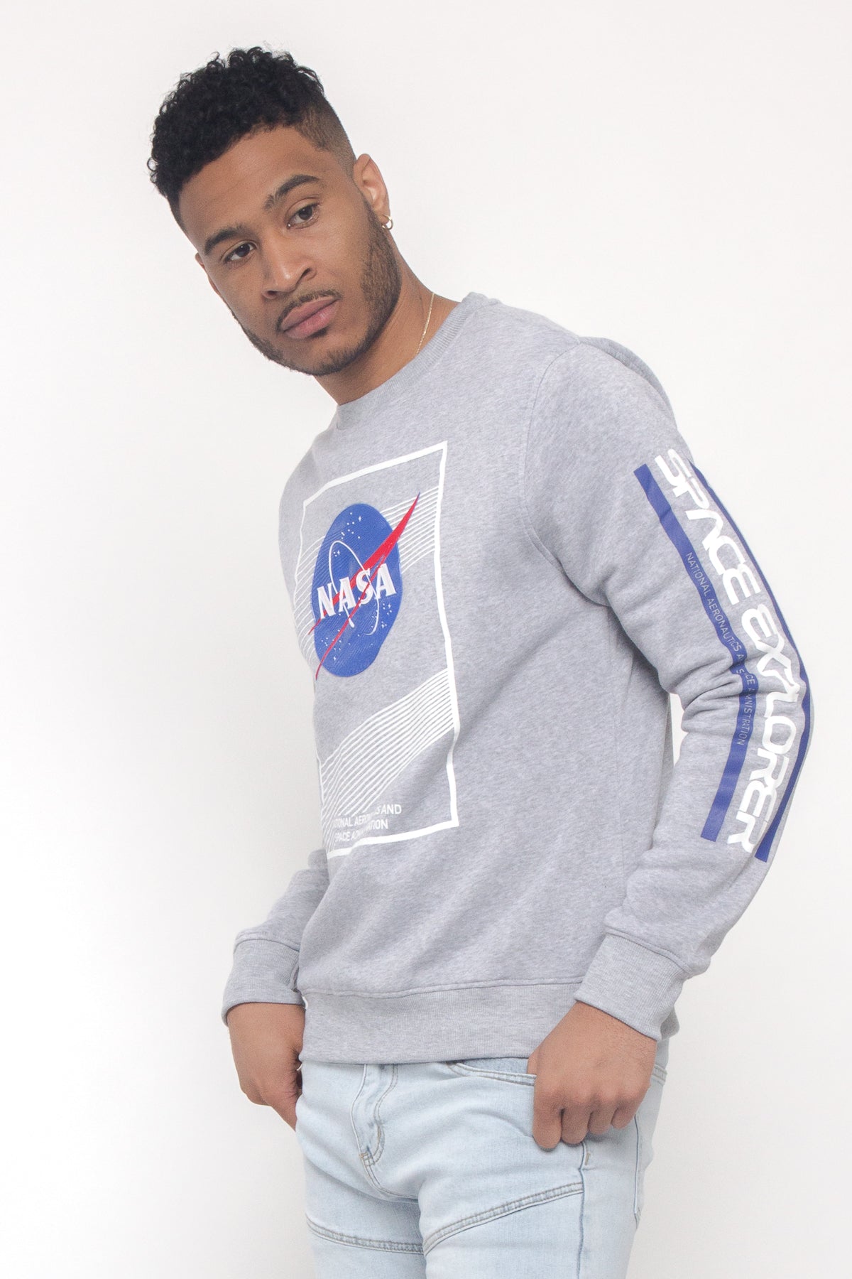 Nasa Texture Welding Fleece Crewneck