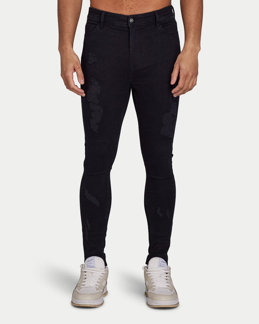 Mens Spray-on Ripped Jean