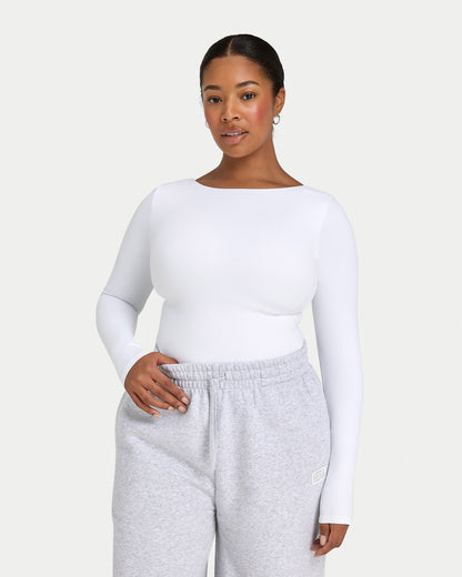 Womens Essential Dual Wear Long Sleeve Top