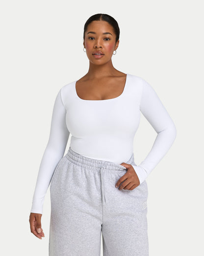 Womens Essential Dual Wear Long Sleeve Top