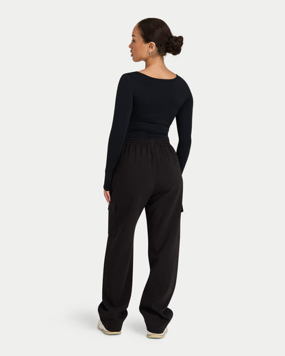 Womens Essential Dual Wear Long Sleeve Top