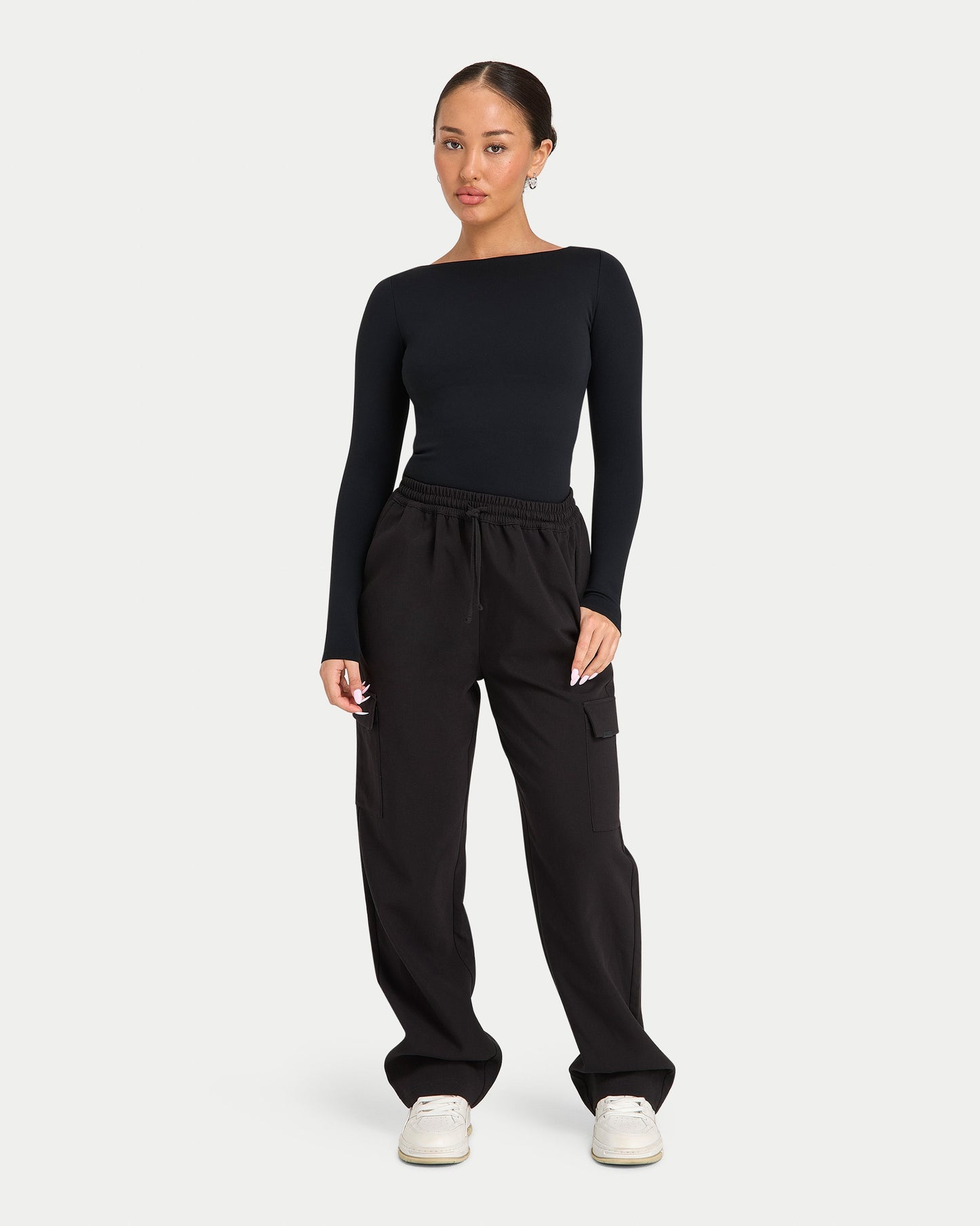 Womens Essential Dual Wear Long Sleeve Top