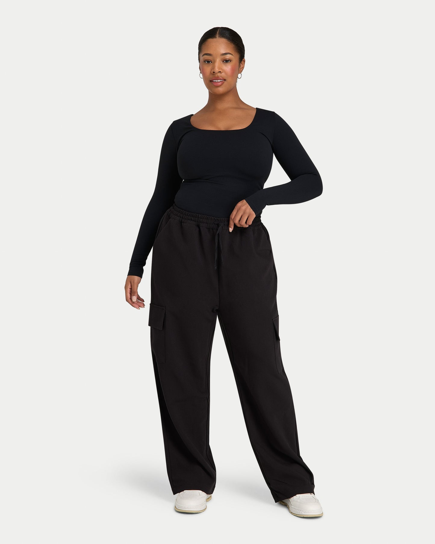 Womens Essential Dual Wear Long Sleeve Top