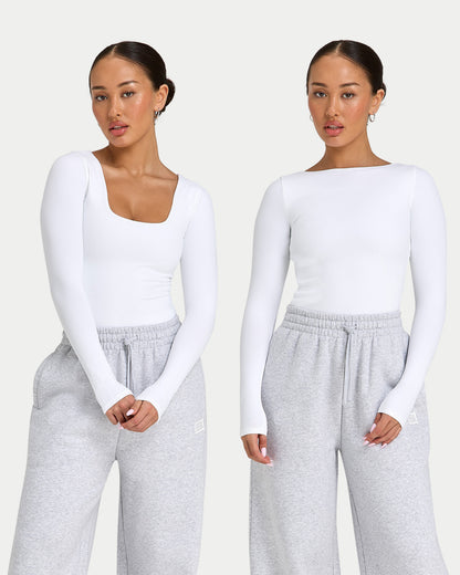 Womens Essential Dual Wear Long Sleeve Top