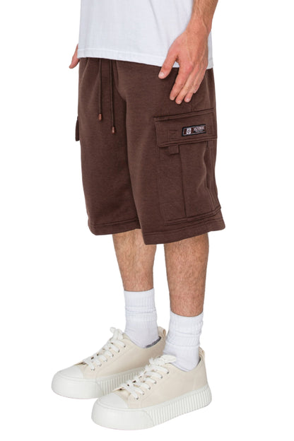 RESTRICT Baggy Fit Cargo Fleece Shorts