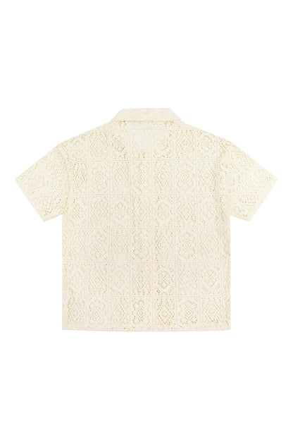 Crochet Knit Sweater Shirt