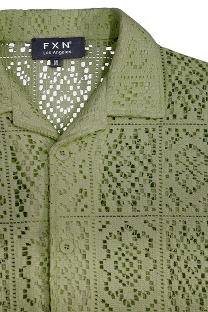 Crochet Knit Sweater Shirt
