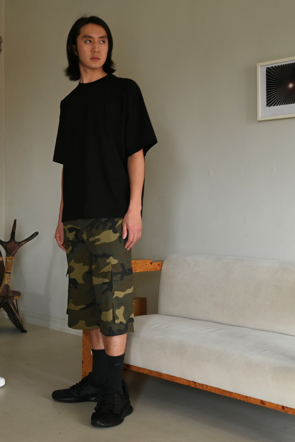 Baggy Fit Cargo Camo Shorts