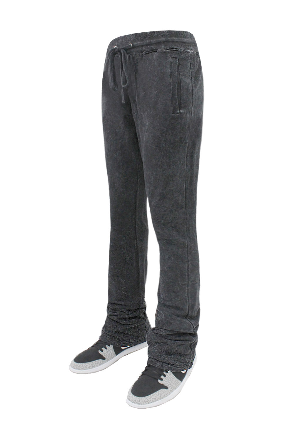 Men's Acid Washed Stacked Fleece Sweat Pants