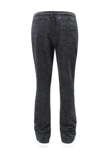 Men's Acid Washed Stacked Fleece Sweat Pants