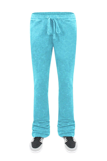 Men's Acid Washed Stacked Fleece Sweat Pants