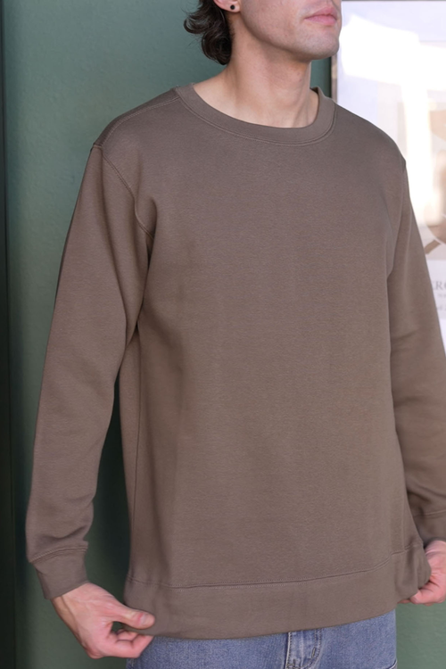Basic Solid Crew-Neck Sweatshirt