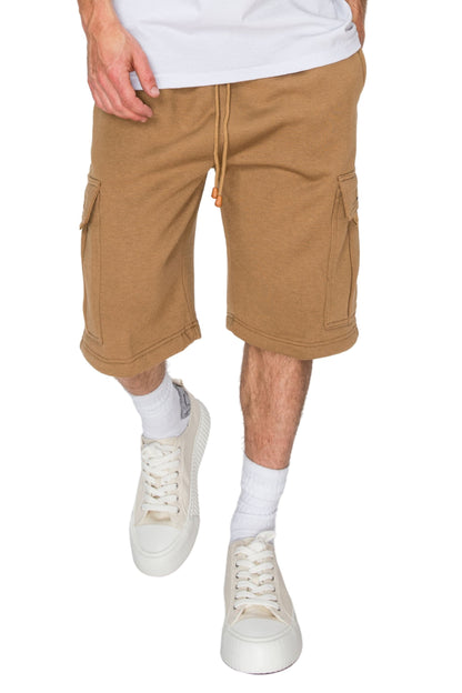 RESTRICT Baggy Fit Cargo Fleece Shorts