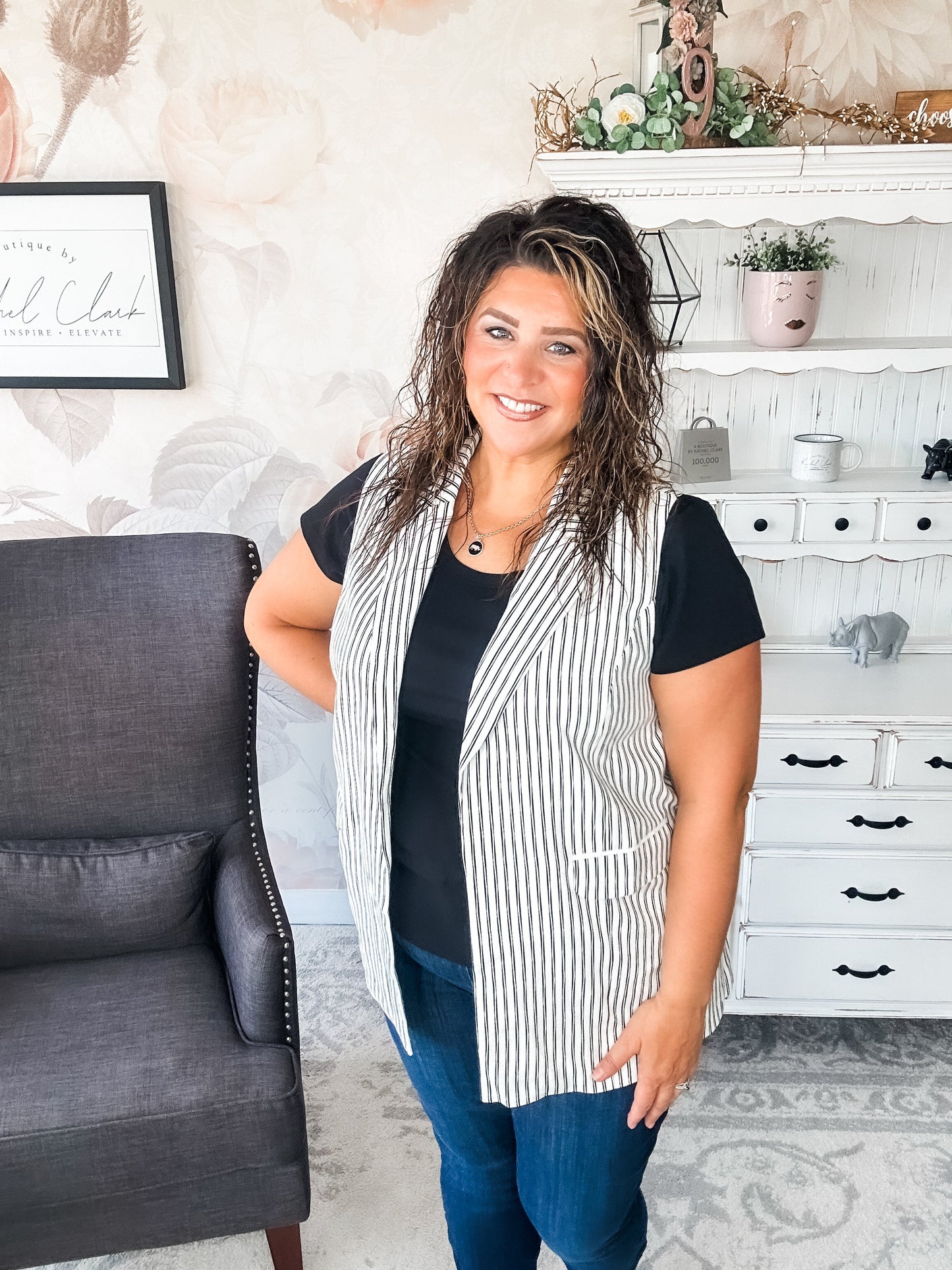 Let's Run Away Striped Vest
