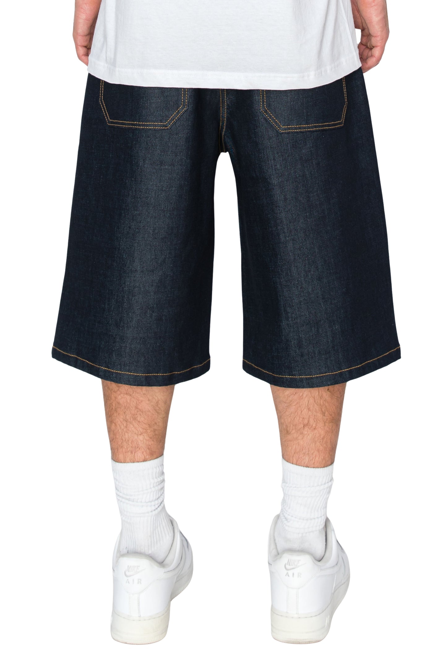 TELLUS Baggy Fit Raw Denim Shorts