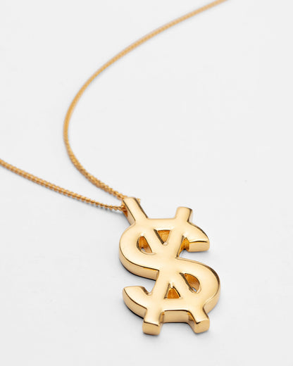 18K DRIPPS CROSS DOLLAR NECKLACE