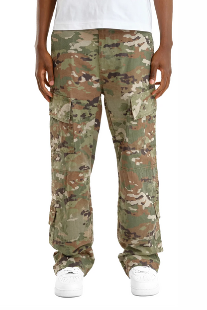 Vintage Wash Ripstop Multi Pocket Cargo Pants