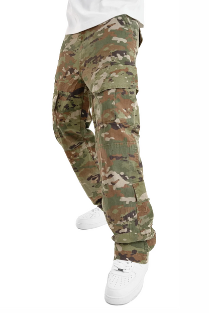 Vintage Wash Ripstop Multi Pocket Cargo Pants