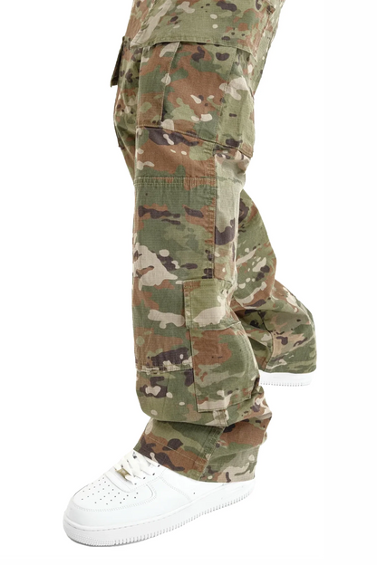 Vintage Wash Ripstop Multi Pocket Cargo Pants