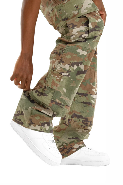 Vintage Wash Ripstop Multi Pocket Cargo Pants