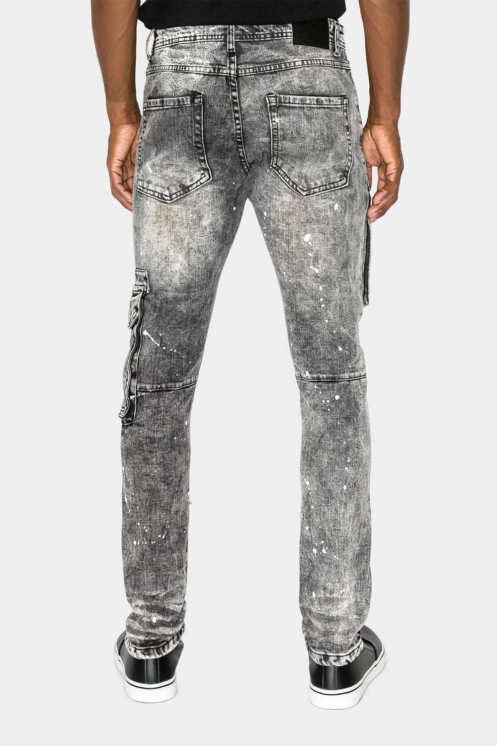 Two Tone Cargo Pocket Denim Jeans