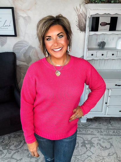 Looking For This Sweater - Fuchsia