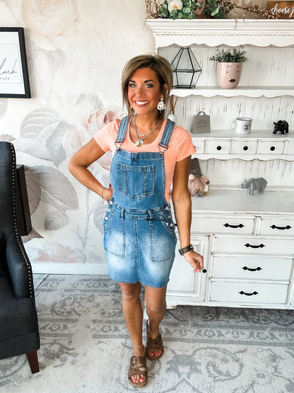 Judy Blue Raw Hem Overall Skirt