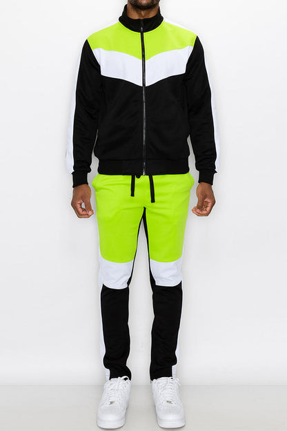 Color Block Track Suit - Frozen Yellow