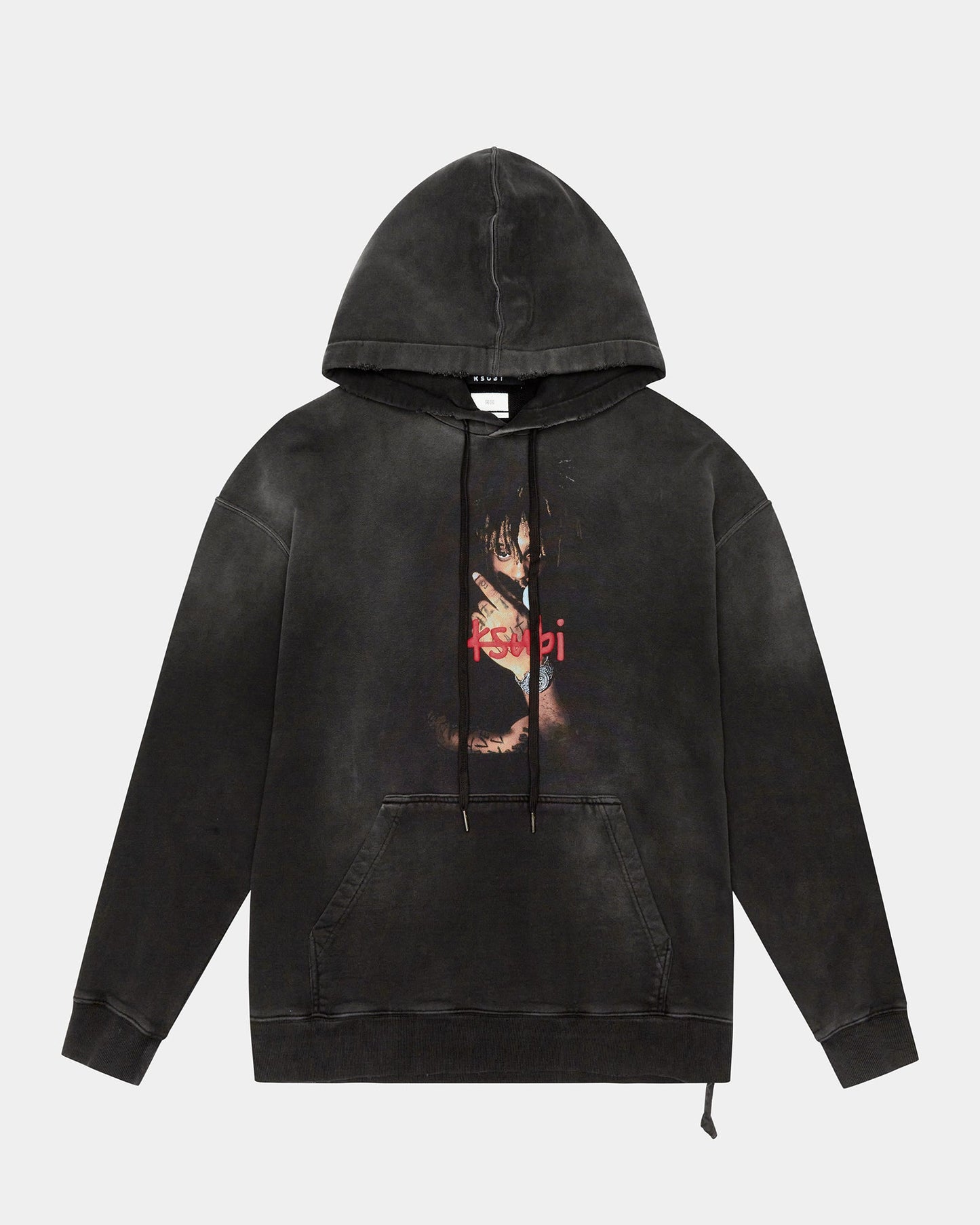 999 JUICE WRLD BIGGIE HOODIE JET BLACK FADE