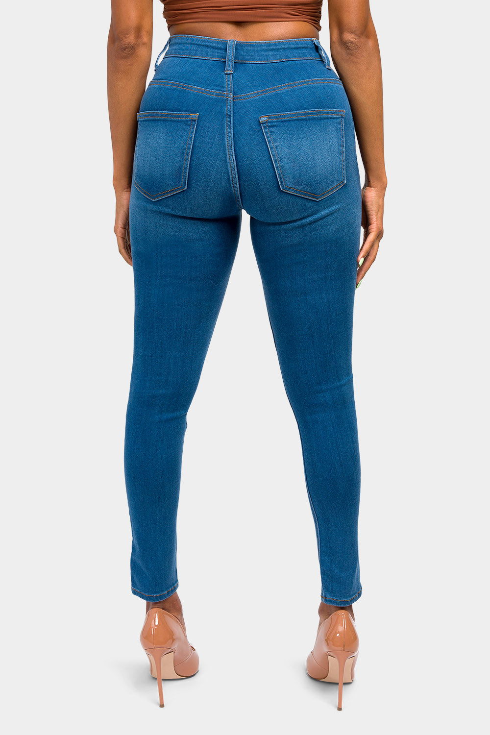 Essential High Waist Knee Slit Jeans