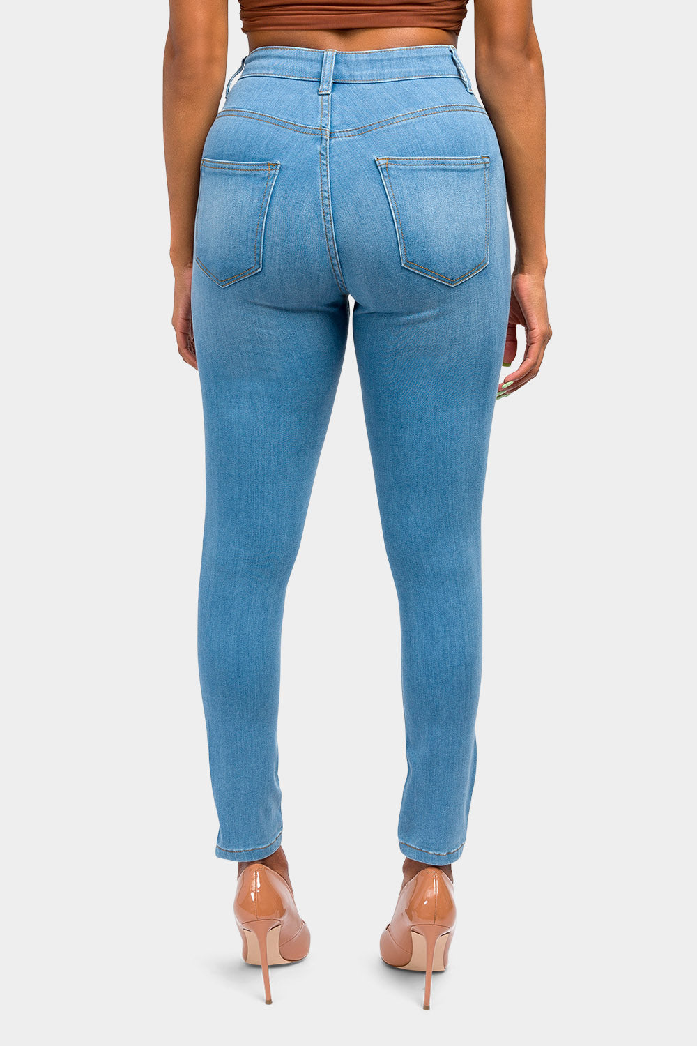 Essential High Waist Knee Slit Jeans