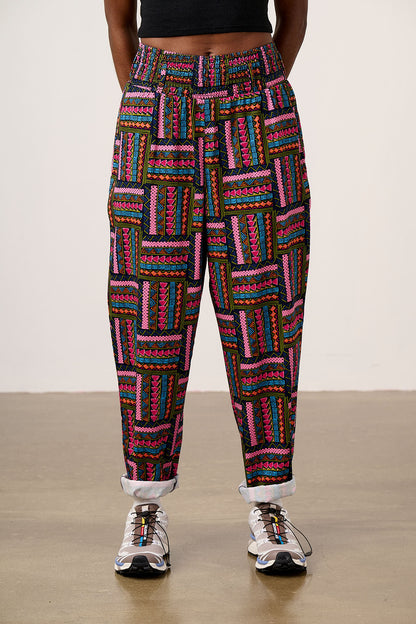 Alexa - Cotton Trousers in Artisan Patchwork Print